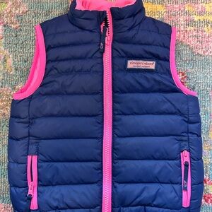 Vineyard Vines Kids Blue and Pink Puffer Vest